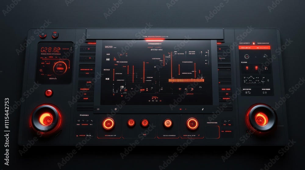 Fototapeta premium Digital interface for controlling smart home systems.