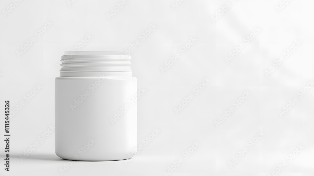 Cream glass jar with a lid mock up isolated on white Cream glass jar with a lid mock up isolated on white