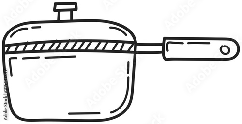Saucepan kitchen utensil doodle illustration