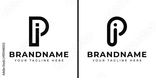 Letters PI Monogram Logo, suitable for any business with PI or IP initials
