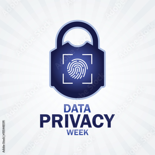 Data Privacy Week. Holiday concept. Template for background, banner, card, poster with text inscription. Vector illustration