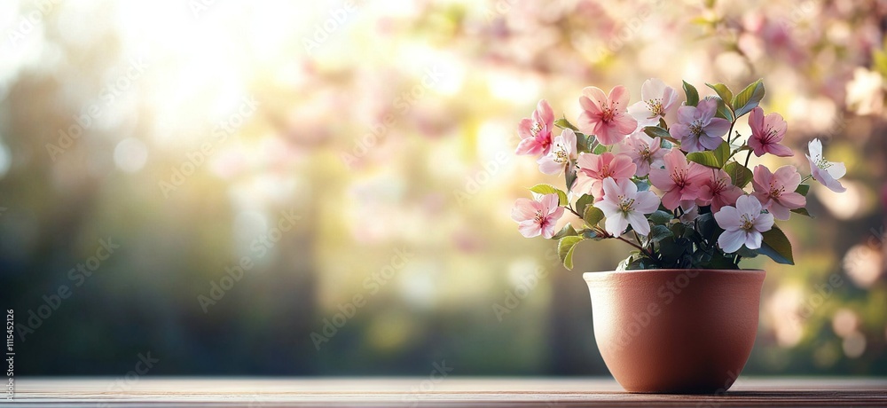 Blooming Spring Flowers in a Pot on Wooden Table, Peaceful Garden Scene, Nature's Beauty, Serenity, Tranquility, Delightful Blossoms, Vibrant Colors, Botanical Beauty, Floral Elegance, Pretty Flowers Blooming Spring Flowers in a Pot on Wooden Table, Peaceful Garden Scene, Nature's Beauty, Serenity, Tranquility, Delightful Blossoms, Vibrant Colors, Botanical Beauty, Floral Elegance, Pretty Flowers