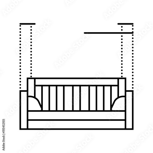 porch swing outdoor furniture line icon vector. porch swing outdoor furniture sign. isolated contour symbol black illustration