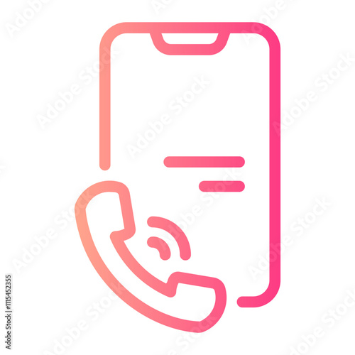 incoming call Line Gradient Icon