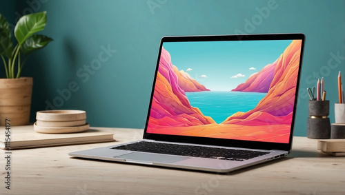 Laptop Screen Mockup Design photo