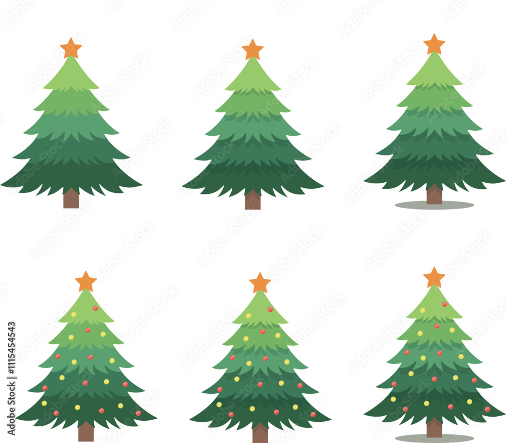 Fototapeta premium クリスマスツリー アイコン セット