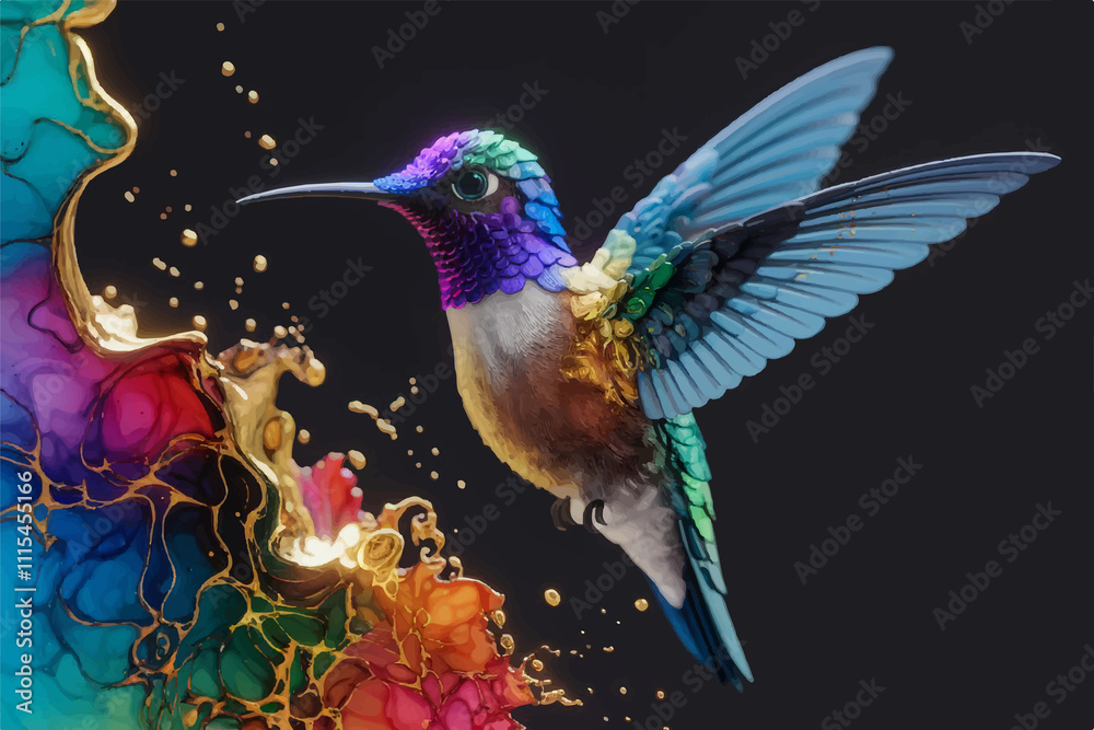 Obraz premium hummingbird and flower