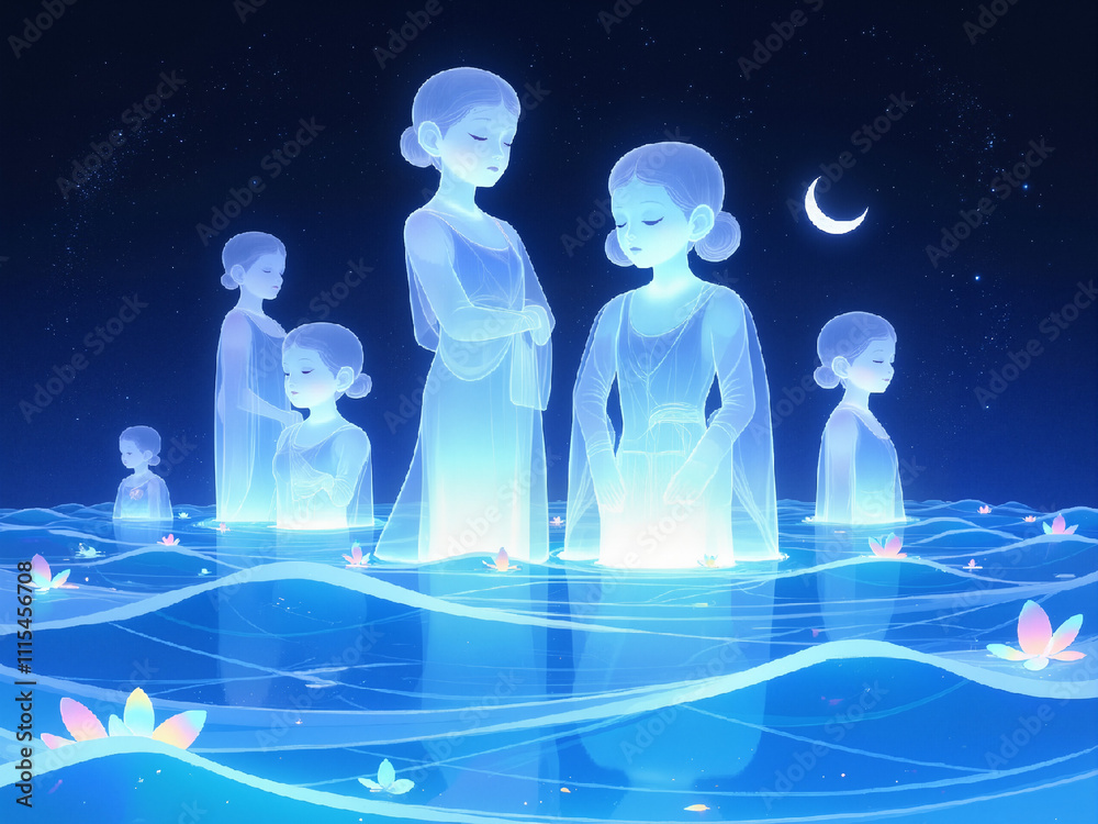 Obraz premium Liquid Silver Waves and Forgotten Stories