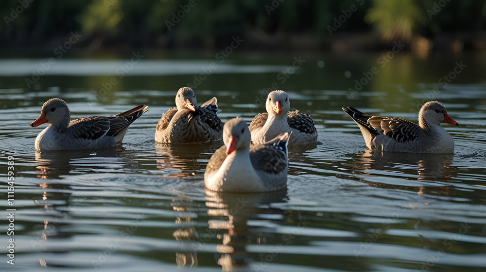 Fototapeta premium ducks on the water