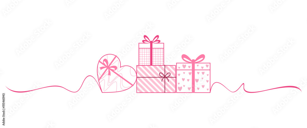 Obraz premium Gift Box illustration. Valentines day element vector eps 10
