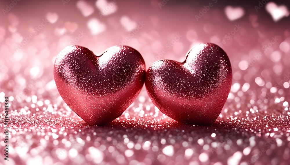Obraz premium Romantic heart-shaped decorations valentine’s day celebration digital artwork artistic environment close-up view love concept for seo impact