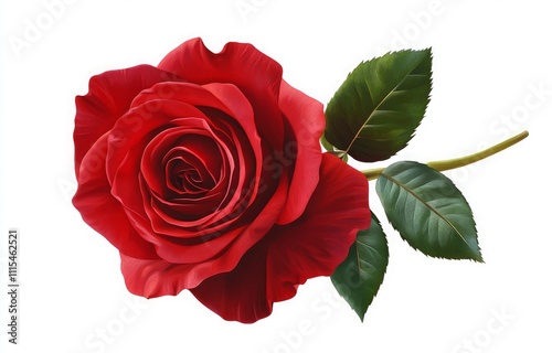 Elegant Peach Rose on White Background, Delicate Peach-Colored Rose Isolated on White, Minimalist Peach Rose Bloom with Soft Petals