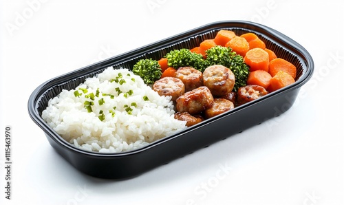 Delicious boxed meal delivery, featuring convenient and freshly prepared food options. Ideal for quick lunches, office workers, and busy individuals seeking a satisfying and flavorful dining experienc photo