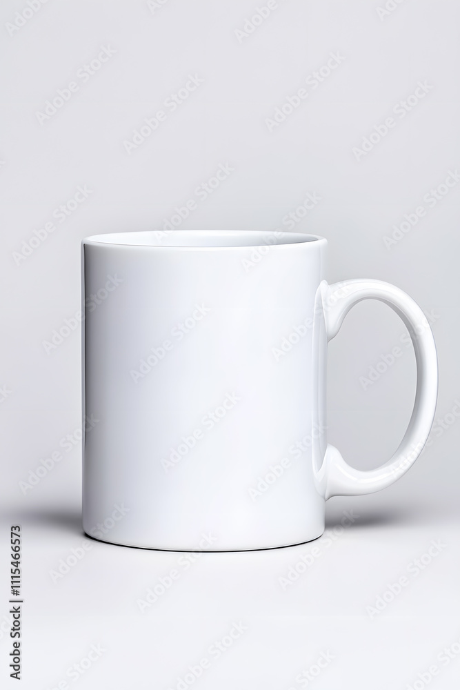 Fototapeta premium White mug mock up isolated on white background.