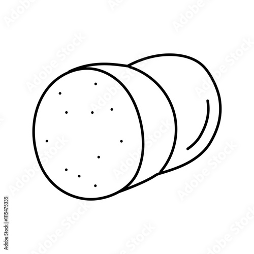 ham sausage meat line icon vector. ham sausage meat sign. isolated contour symbol black illustration