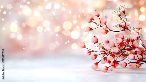 A dreamy and ethereal pastel pink background that features soft, blurred lights creating a mesmerizing bokeh effect, perfect for adding a touch of enchantment to any design project.