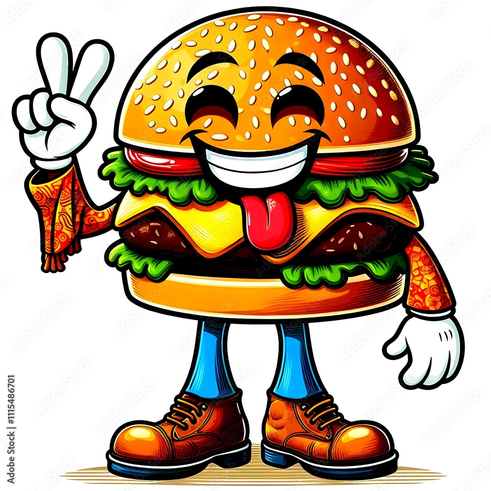 Obraz premium burger character comic