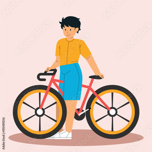 Illustration of a Cycling Fitness Activity