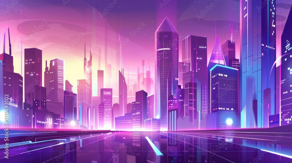 Futuristic Cityscape at Night Futuristic Cityscape at Night