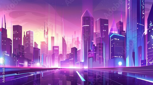 Futuristic Cityscape at Night