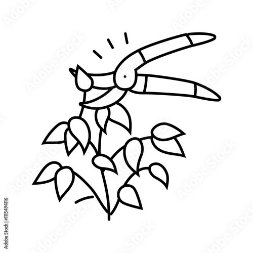 pruning urban gardening line icon vector. pruning urban gardening sign. isolated contour symbol black illustration
