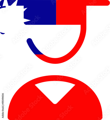 Free Download Taiwan flag on Male student icon - GFXLoad
