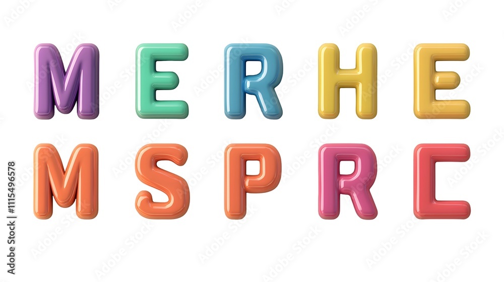 Colorful Alphabet Letters on a White Background Colorful Alphabet Letters on a White Background