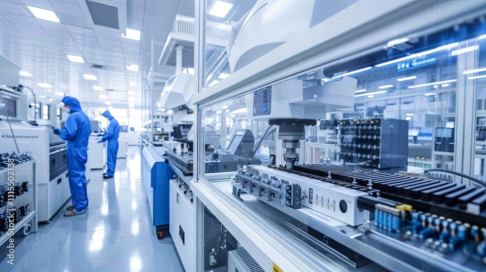 Electronic Industry Concept Interior of a modern multinational electrical equipment manufacturing company Electronic Industry Concept Interior of a modern multinational electrical equipment manufacturing company