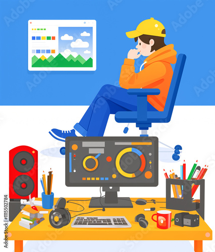 worker with a laptop