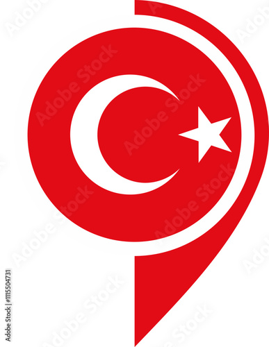 Free Download Map Icon Inside Turkey Flag - GFXLoad