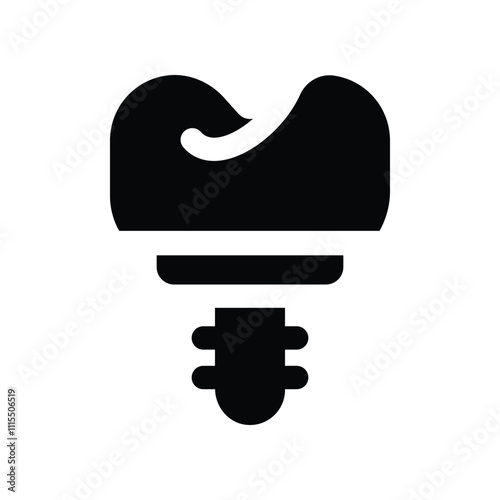 implant icon. vector glyph icon for your website, mobile, presentation, and logo design.