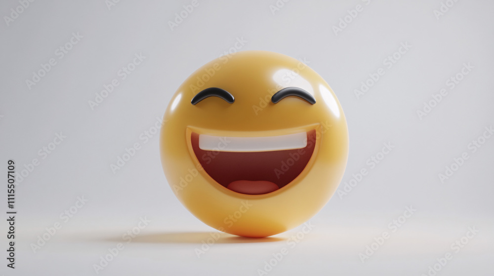 Fototapeta premium Smile happy laughing emoji face