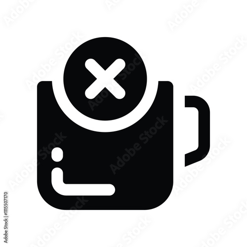 no coffee icon. vector glyph icon for your website, mobile, presentation, and logo design.