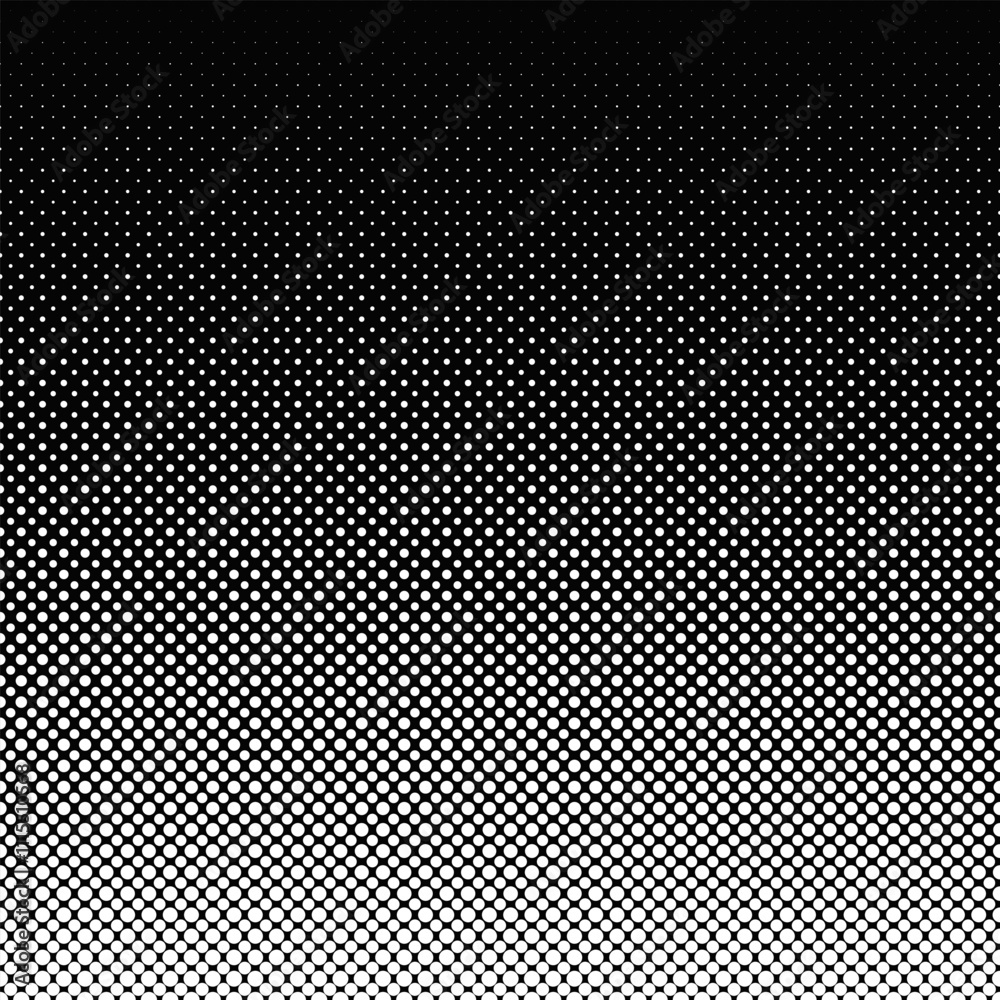 Repeating circle pattern background - abstract monochrome vector graphic with dots