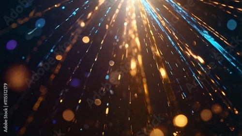 Bright Fireworks in the Night Sky with Sparkles and Colorful Explosions