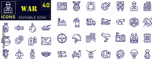 War Stroke icon collections. Containing Combat, Army icons .