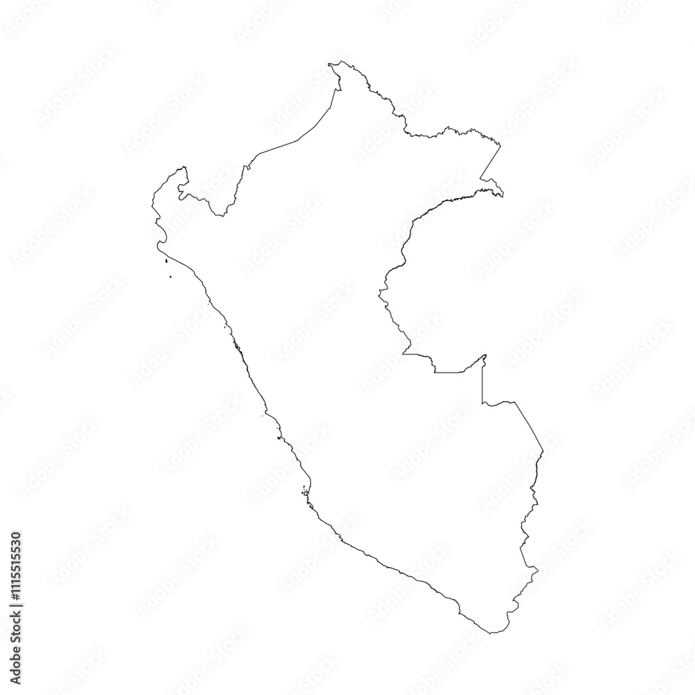 Obraz premium Peru blank outline map