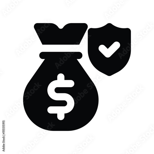 money bag icon. vector glyph icon for your website, mobile, presentation, and logo design.