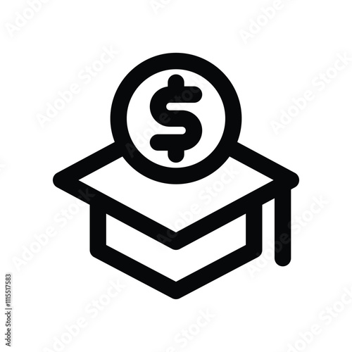 education fee icon. vector line icon for your website, mobile, presentation, and logo design.