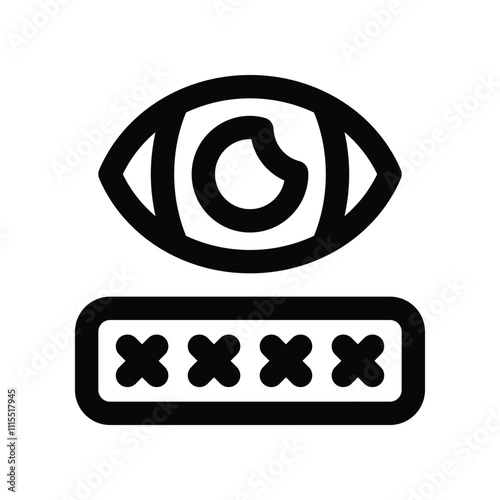 hidden password icon. vector line icon for your website, mobile, presentation, and logo design.