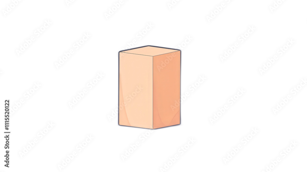 Fototapeta premium Simple, Clean, Geometric Shape of a Rectangular Prism in Light Color