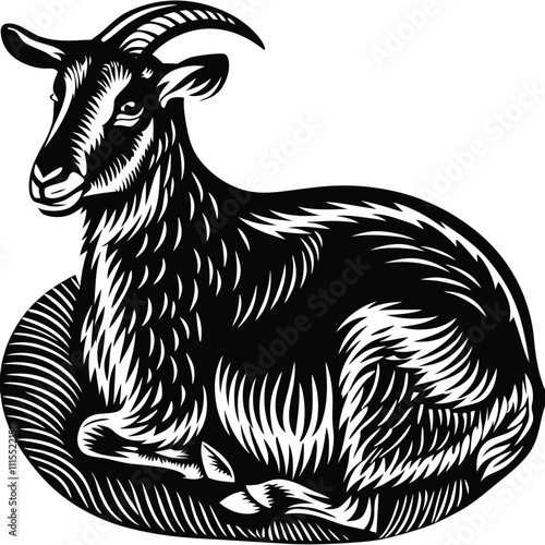 Wallpaper Mural Goat vector silhouette,isolated white background Torontodigital.ca