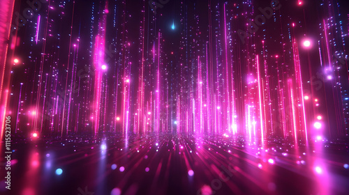 Abstract 3D Background: Pink and Blue Light Streaks