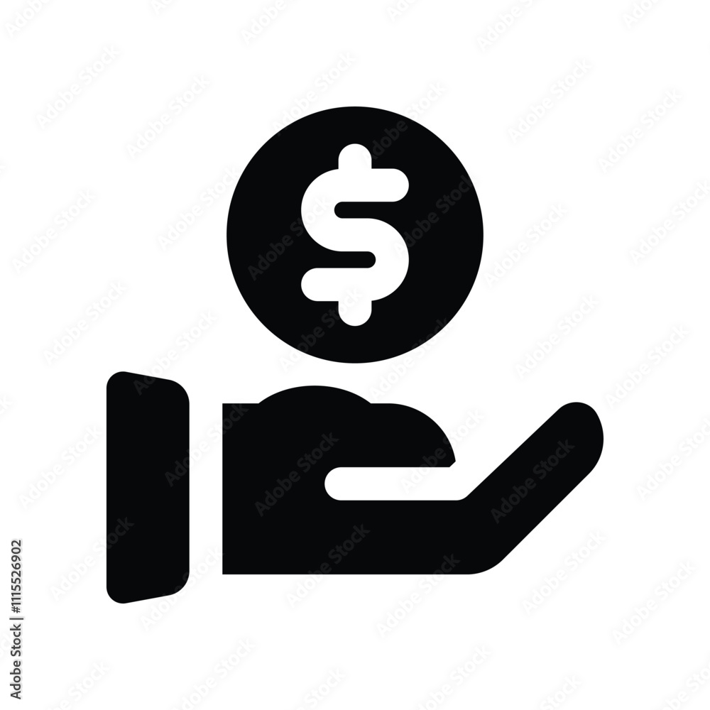 pay icon. vector glyph icon for your website, mobile, presentation, and logo design.