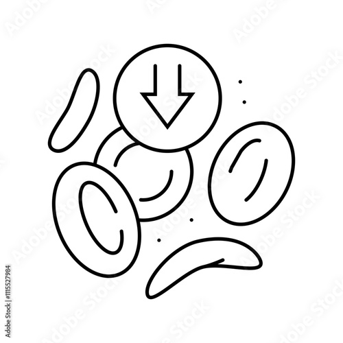 sickle cell anemia disease line icon vector. sickle cell anemia disease sign. isolated contour symbol black illustration