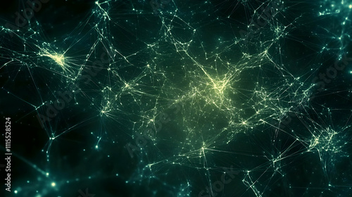 Abstract Green Network Background Illustration
