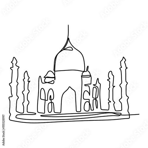 World City Landmarks Line Art Vector Graphic Design Decoration