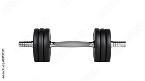 Black Dumbbell Isolated on White Background for Fitness Concept