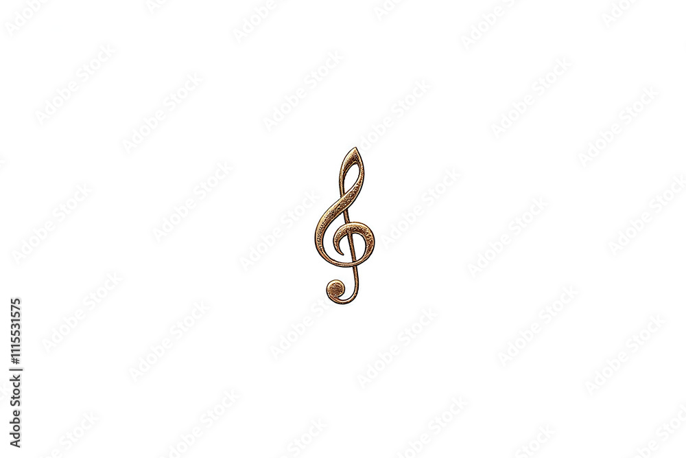 Obraz premium Ornate Treble Clef with Floral Designs with & backround white - AI Generated Image
