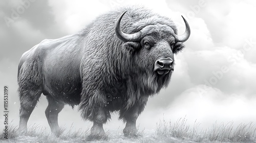 Beautiful buffalo animal pencil sketches transformed into wallpaper masterpieces